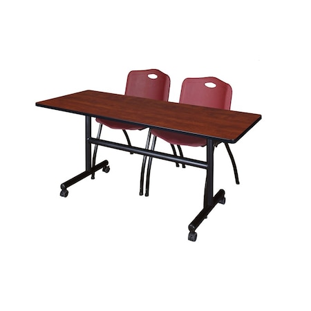 Kobe Rectangle FlipTop Table, 60" W, 29" H, Laminate Top, Cherry MKFT6030CH47BY